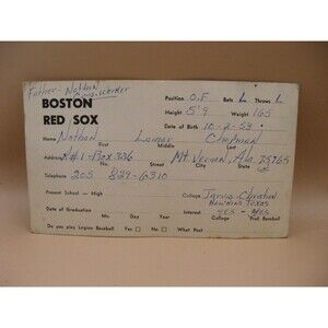 Vintage Boston Red Sox 1975 Hand Written Scouts Scouting Prostpect Card RARE
